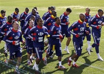 Equipe de France :Le groupe en plein accord.