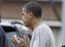 [Photos] 12 points de suture pour Obama après une partie de basket mouvementée