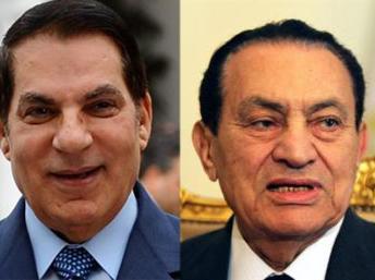 Les biens de Zine el-Abidine Ben Ali (g.) et Hosni Moubarak, objets d'une information judiciaire en France (montage photo). © Reuters