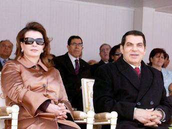 L’ex-président Ben Ali accompagné de son épouse, Leïla Trabelsi en mars 2006, lors du 50ème anniversaire de l'indépendance de la Tunisie. AFP