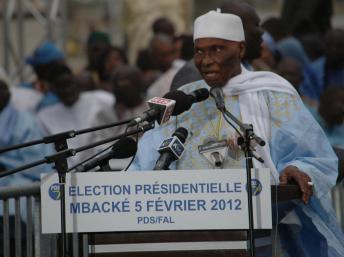 Abdoulaye Wade en campagne pour l'élection présidentielle, à Mbacké, le 5 février 2012. Laurent Correau/RFI