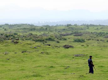 Un rebelle du M23 dans la zone de Bunagana, le 21 juillet 2012.