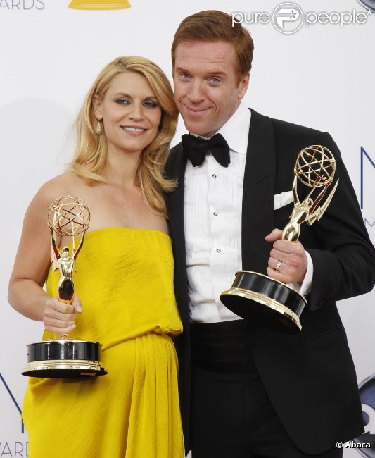 Claire Danes et Damien Lewis lors de la 64e cérémonie des Emmy Awards, à Los Angeles, le 23 septembre 2012