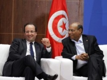 Le président français François Hollande et son homologue tunisien Moncef Marzouki à Tunis, le 5 juillet 2013.