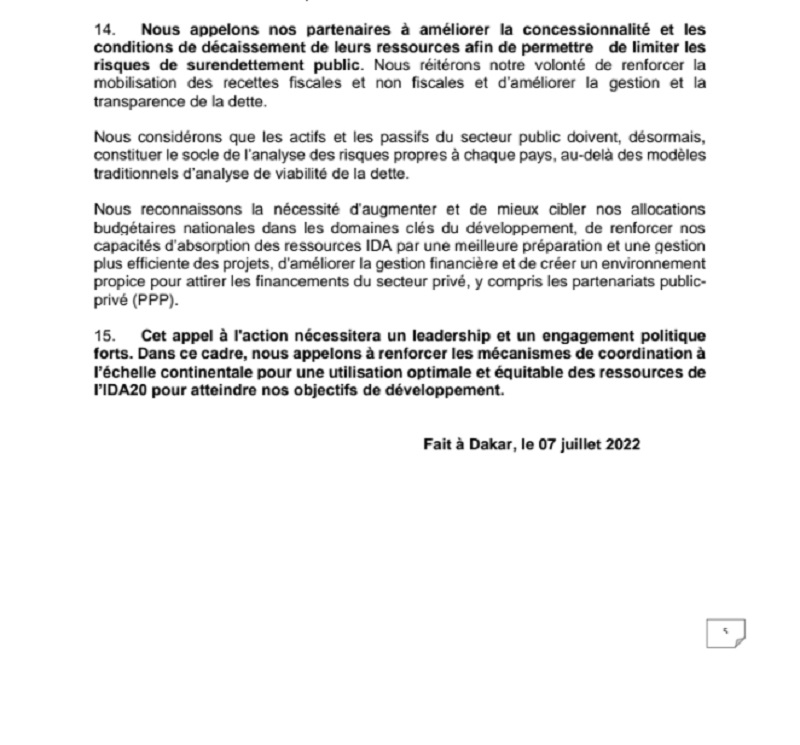 ​Appel à l'action de Dakar : les chefs d’Etats africains se mobilisent en vue de soutenir un programme ambitieux de développement à travers le continent