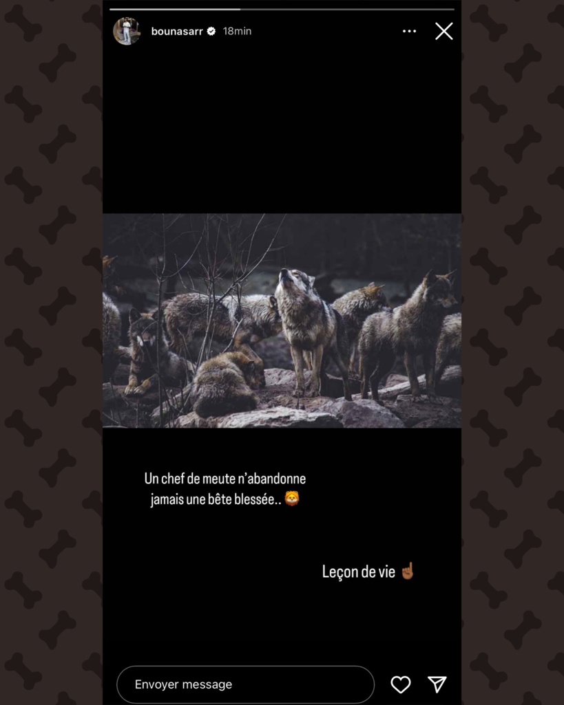Bouna Sarr lance une pique à Aliou Cissé sur Instagram: « un chef de meute n’abandonne jamais une bête blessée »