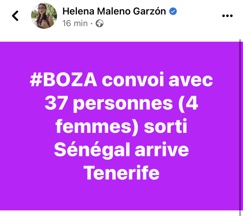 L’ONG Caminando Frontera annonce l’arrivée de 37 migrants partis du Sénégal à Tenerife