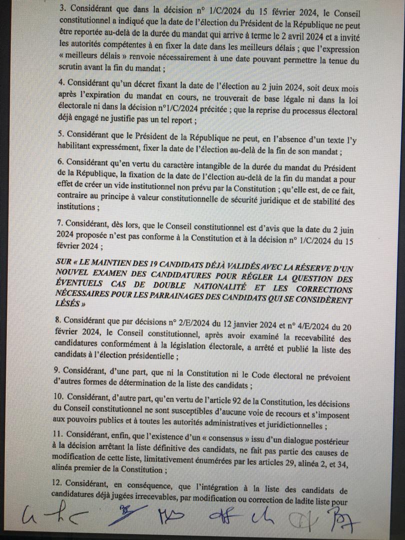 Décision du Conseil constitutionnel : les sept sages rejettent tout (Documents) 