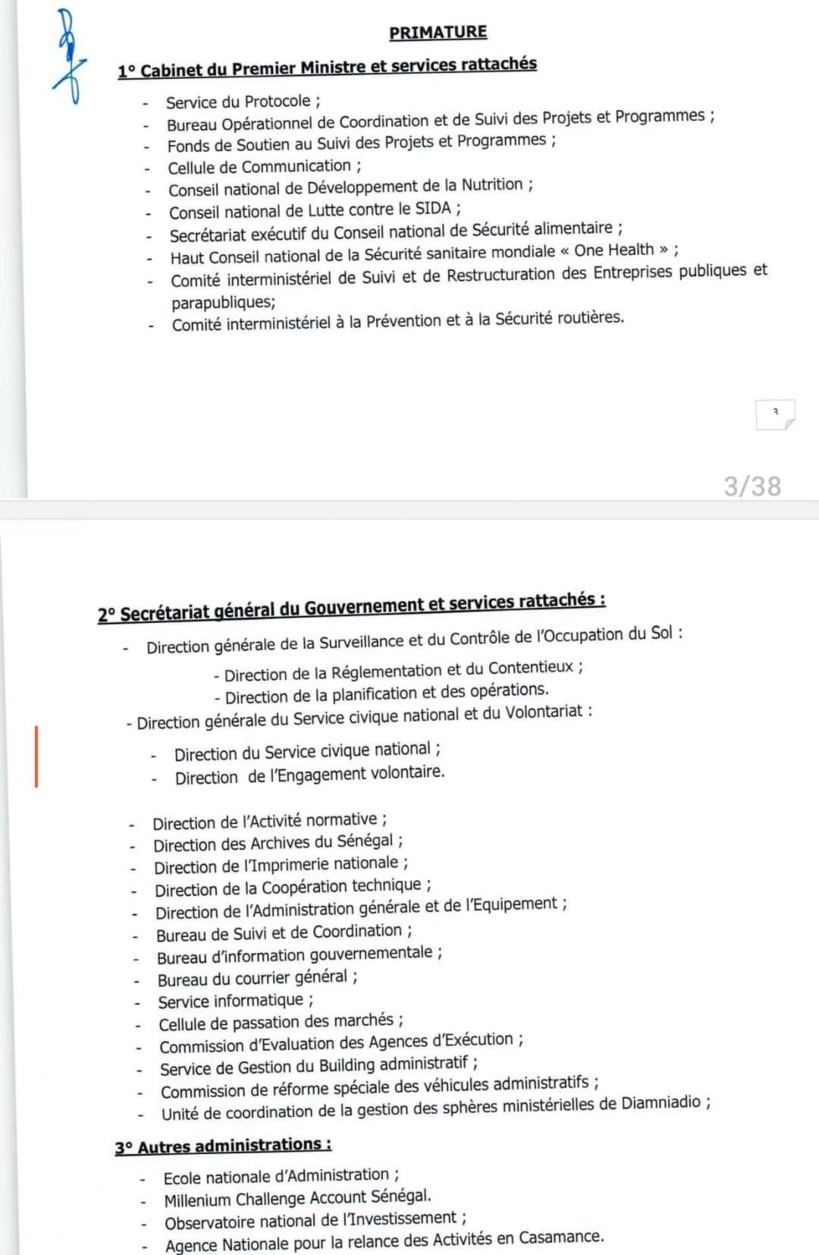 Le Président Diomaye publie le décret portant répartition des services de l’Etat et du contrôle des établissements publics