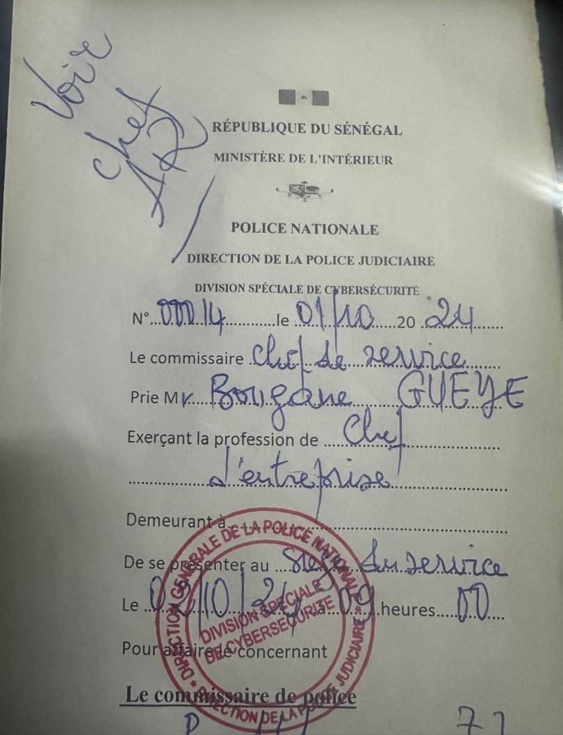 Bougane Gueye Dani attendu demain mercredi à la Cybercriminalité à 9 heures