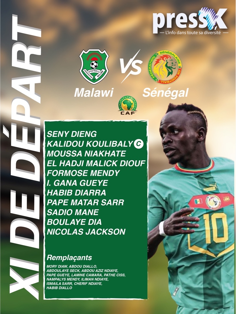 Onze de départ Malawi-Sénégal : El Hadji Malick Diouf et Pape Matar titulaires, Ismaila Sarr zappé