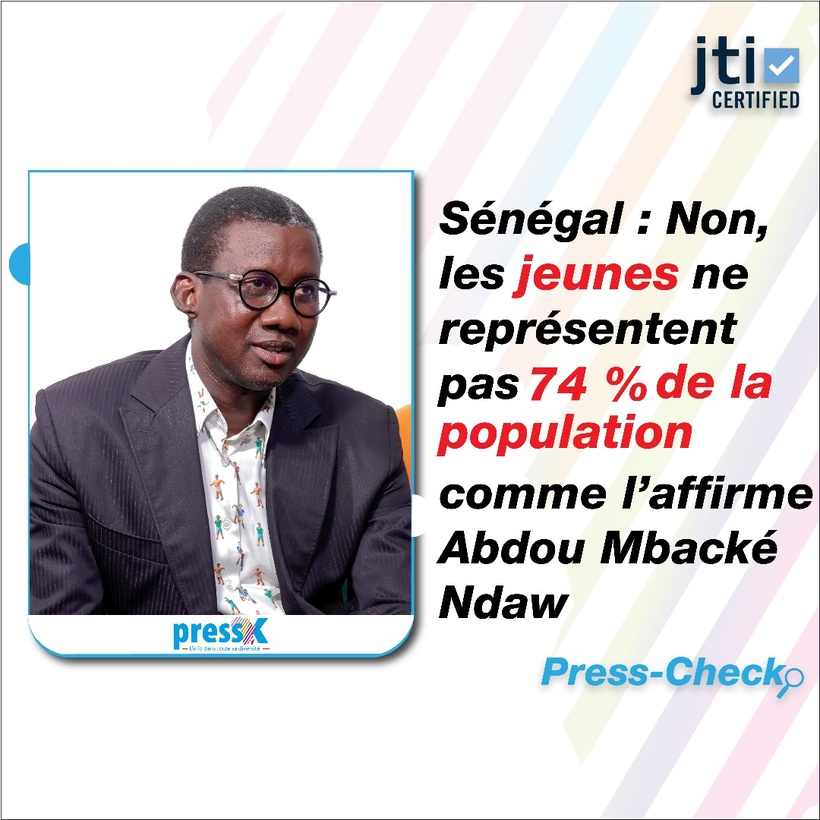 Press-Check - Sénégal : Non, les jeunes ne représentent pas 74 % de la population comme l’affirme Abdou Mbacké Ndaw