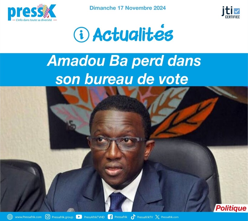 #Résulats - Législatives 2024: Amadou Ba perd son bureau de vote