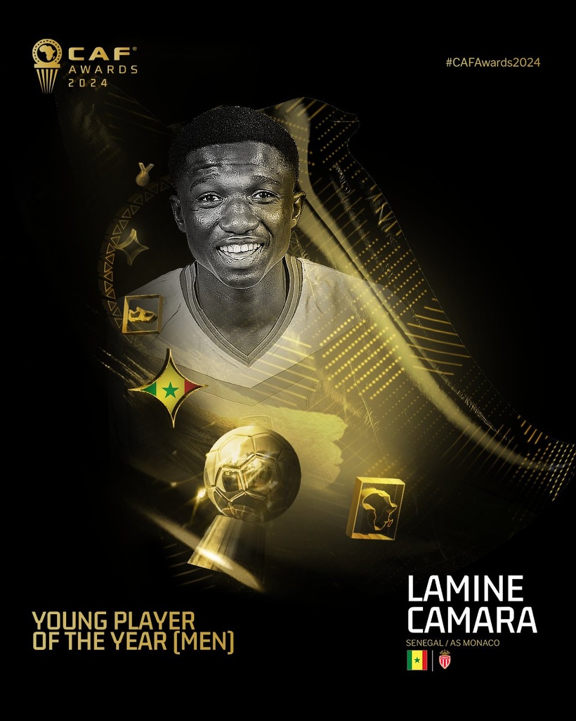 Trophée du meilleur jeune joueur africain 2024 : Lamine Camara conserve son titre