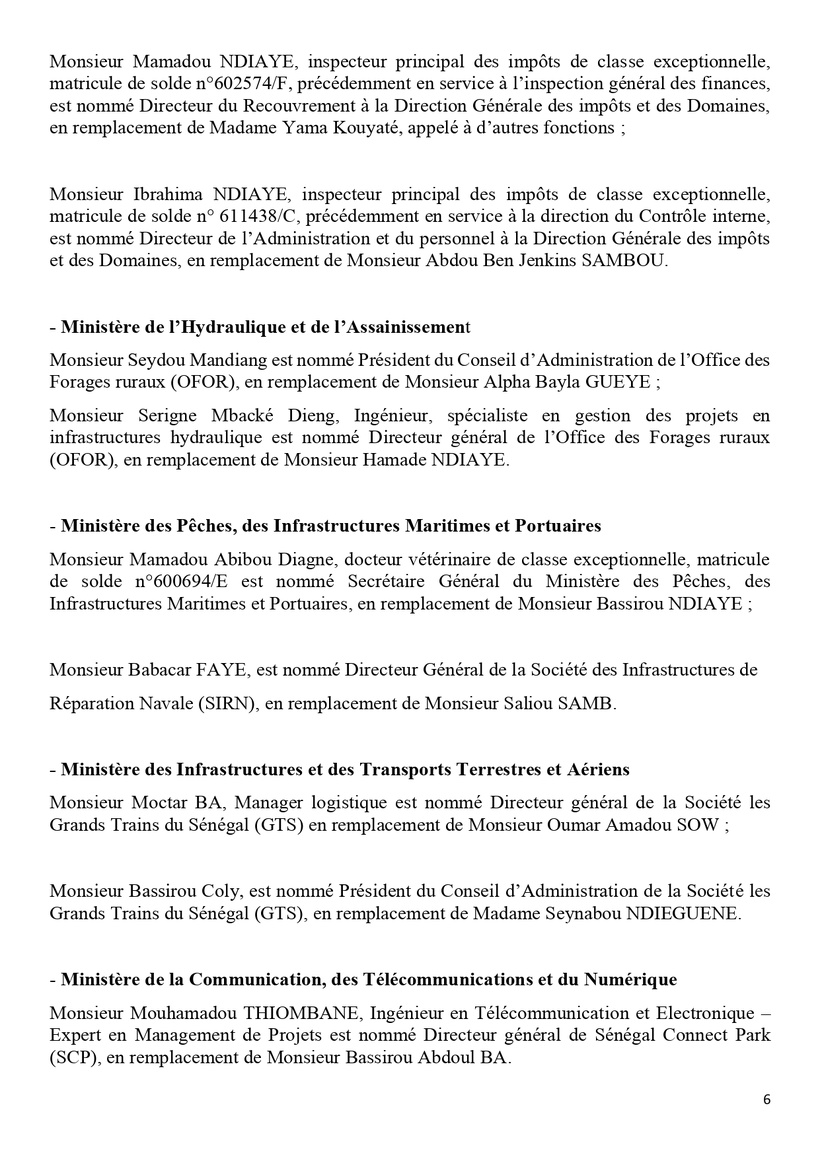 Communiqué du Conseil des ministres du mercredi 08 janvier 2025