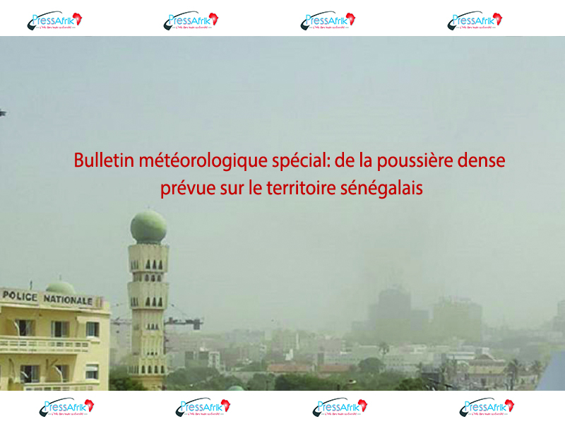 Bulletin météorologique spécial: de la poussière dense prévue sur le territoire sénégalais