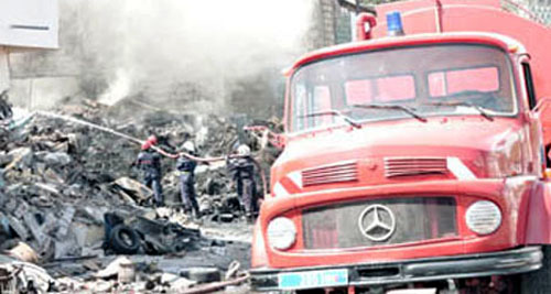 Incendie  dans le dépôt du garage de Thiaroye automobile