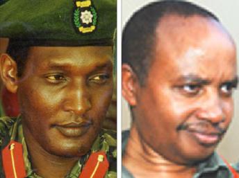 Innocent Kalisa (G), ancien militaire de la garde présidentielle qui sera sur le banc des accusés lors du « procès de la terreur » et Patrick Karegeya, ancien chef des renseignements extérieurs, assassiné en Afrique du Sud.