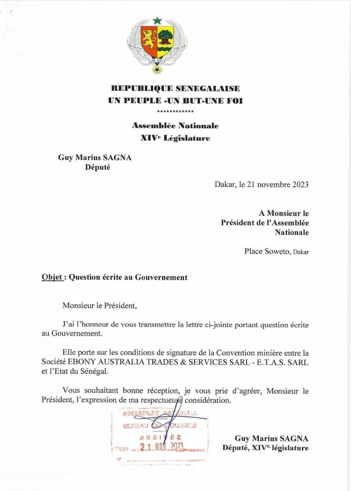 L'octroi supposé d'un permis pour la recherche de phosphate au frère de Antoine Diome: Guy Marius Sagna saisit le gouvernement