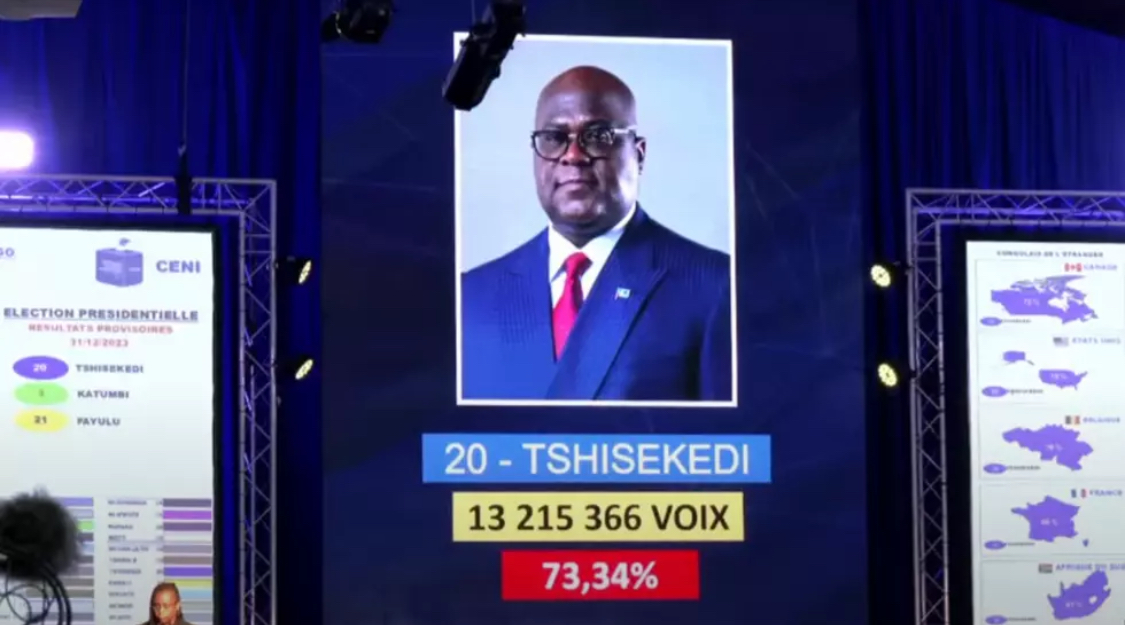 Présidentielle en RDC: victoire de Félix Tshisekedi avec 73,34% des suffrages (résultats provisoires)