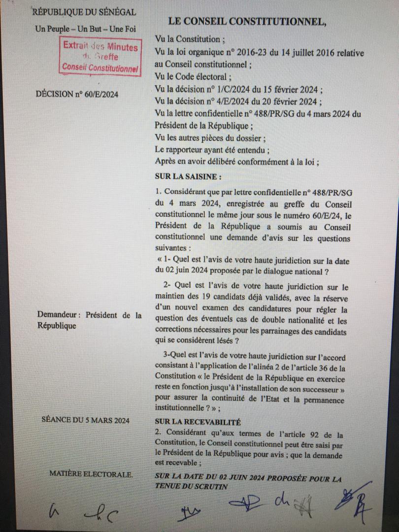 Décision du Conseil constitutionnel : les sept sages rejettent tout (Documents) 