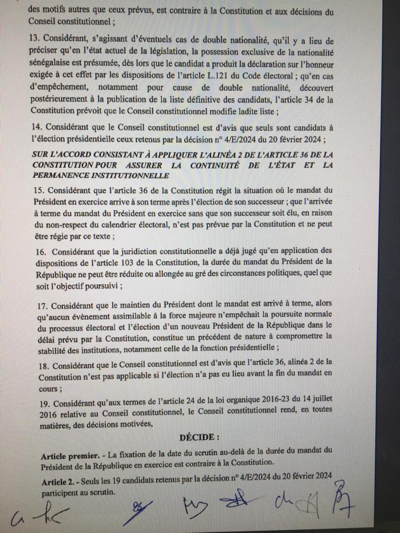 Décision du Conseil constitutionnel : les sept sages rejettent tout (Documents) 