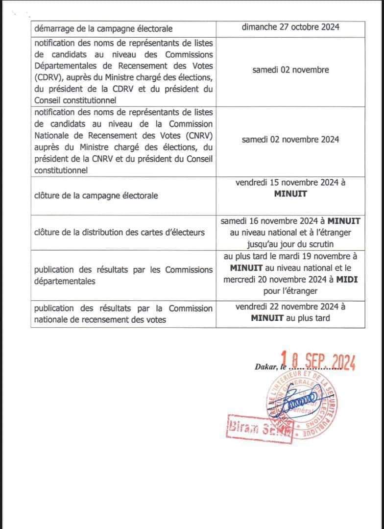 ​Élections législatives anticipées au Sénégal : le calendrier électorale dévoilé