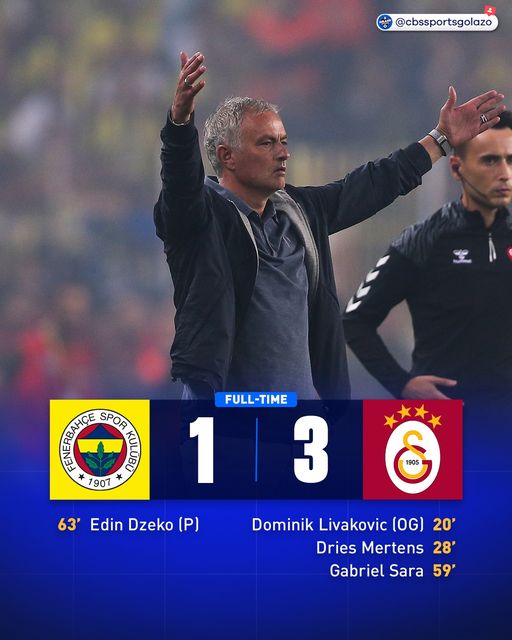 Süper Lig - Fenerbahçe vs Galatasaray : José Mourinho perd le derby d’Istanbul