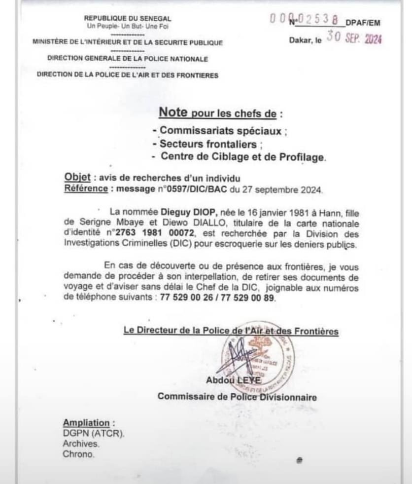 Annoncée en fuite pour échapper à la justice : Je suis chez moi...je ne vais reculer d'un pas... Je n'ai pas peur du tout" (Diégy Diop) 