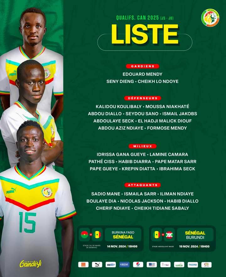 Éliminatoires CAN 2025 : Cheikh Sabaly et Ibrahima Seck, nouvelles cartes de Thiaw pour renforcer les Lions !