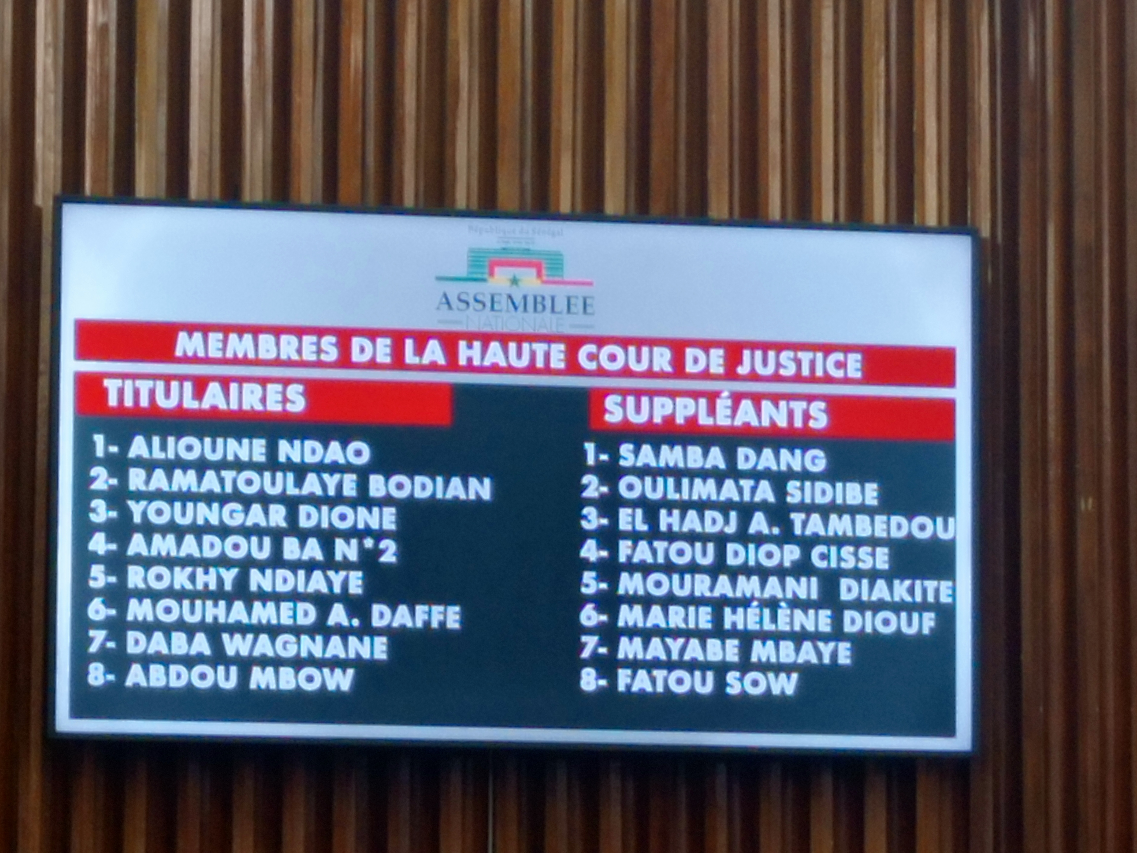 Assemblée nationale : voici la nouvelle composition de la Haute Cour de Justice