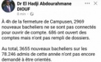 Campusen : "3655 nouveaux bacheliers sur les 78 246 admis de cette année n'ont pas encore demandé d'être orientés" (ministre)