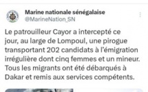 Immigration irrégulière : une pirogue de 202 migrants interceptée au large de Lompoul