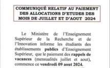 Bonne nouvelle pour les étudiants : le paiement des rappels débute demain vendredi